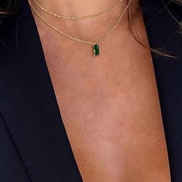 Neiman Marcus Jewelry - Neiman Marcus Dainty 18k Gold Plated Emerald Necklace